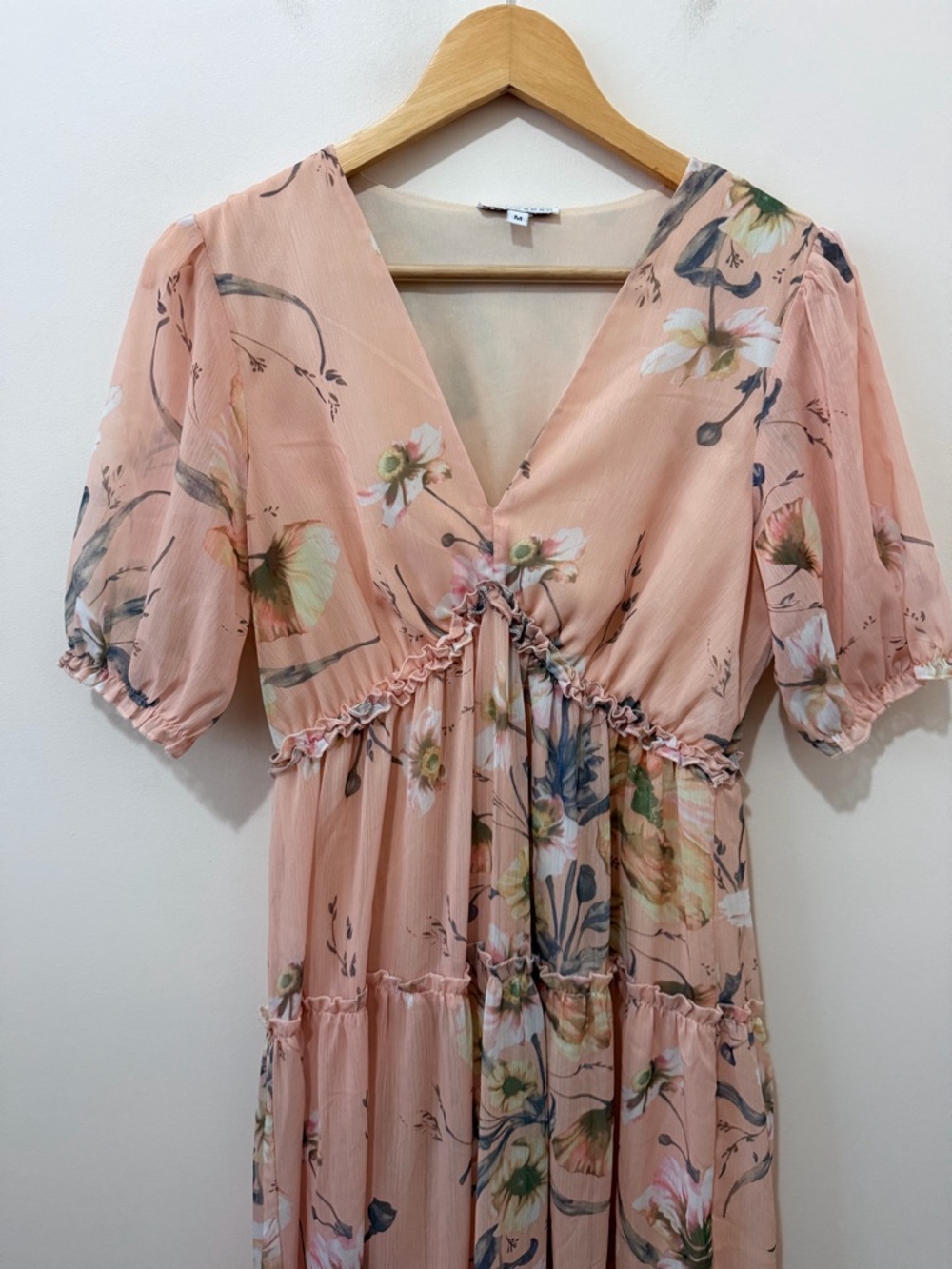 Baltic Born Santorini Floral Maxi Dress Wedding Guest Ethereal Pink Medium - Picture 6 of 10